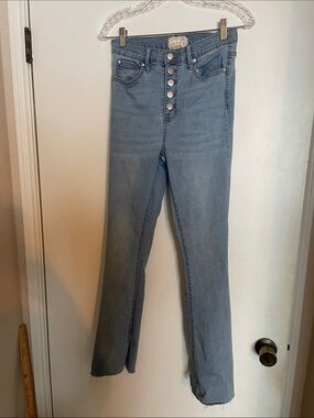 Altar'd State Light Blue Button-Fly Flare Jeans